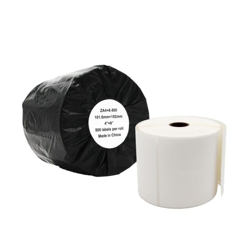 Compatible Zebra White Large Shipping Paper Labels Roll 500 pcs (ZA4X6-500)