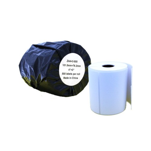 Compatible Zebra White Shipping Paper Labels Roll 500 pcs (ZA4X3-500)