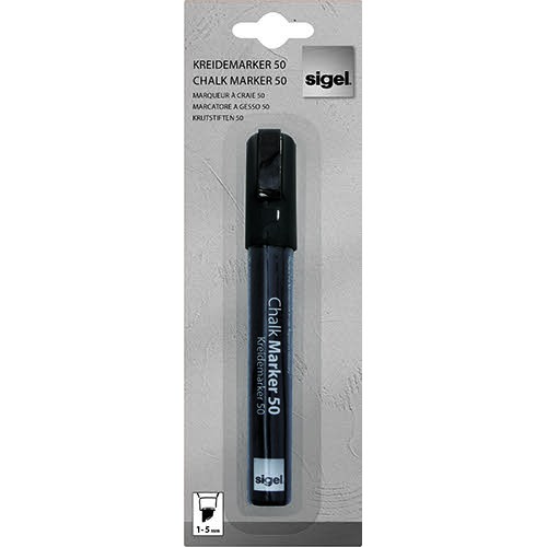 Liquid Chalk Water-Based Marker Black easy wipe 1-5mm chisel tip (1) - GL180
