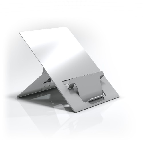 Laptop Stand with In-line Document Holder - Natural Aluminium