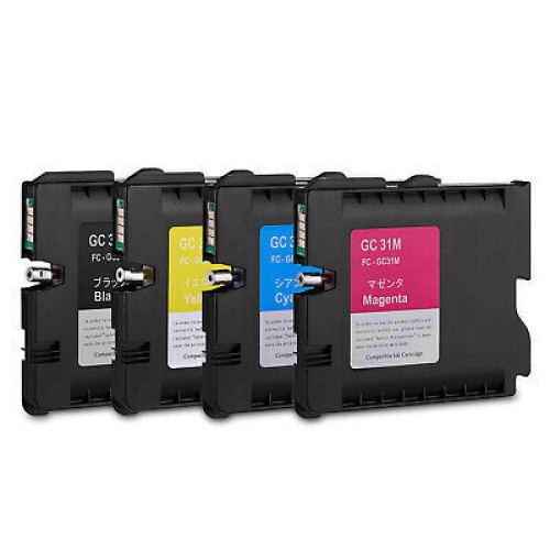 4 Pack - Compatible GC31 BCMY Ink Multipack for Ricoh Printers