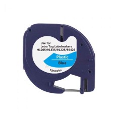 Compatible 91205 S0721650 Black on Blue Plastic Tape 12mm x 4m for Dymo Label Printers