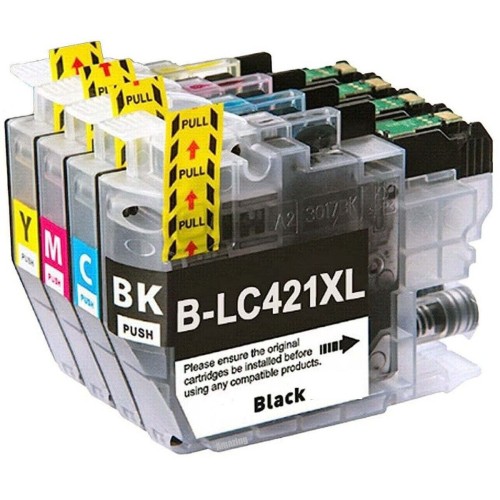 5 Pack - Compatible LC421XLVAL BCMY Ink Multipack + Extra Black for Brother Printers