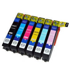 6 Pack - Compatible 24XL T2438  BCMY Hi Cap Ink Multipack - Elephant for Epson Printers