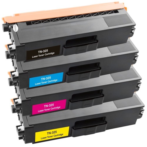5 Pack - Compatible TN325 BCMY Toner Multipack + Extra Black for Brother Printers