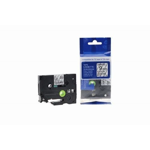 Compatible TZe-121 Black on Clear Tape 9mm x 8m for Brother P-Touch Label Printers