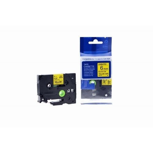 Compatible TZe-611 Black on Yellow Tape 6mm x 8m for Brother P-Touch Printers