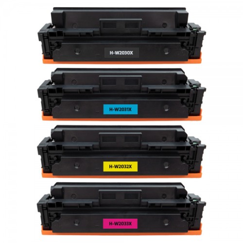 4 Pack - Compatible 415X Multipack W2030X/W2031X/W2032X/W2033X BCMY Toner  - includes chip for HP Printers