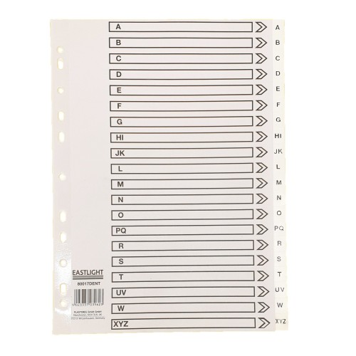 Index Polypropylene A4 A-Z White