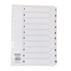 Index White Clear Tabs 1-10