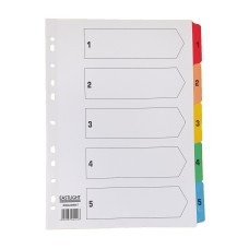 Index White Multicolour Tabs 1-5