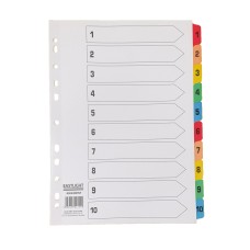 Index White Multicolour Tabs 1-10