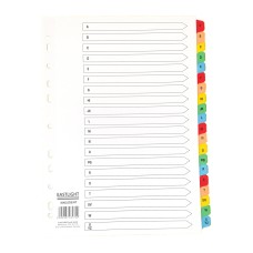 Index White Multicolour Tabs A-Z