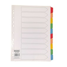 Index White Multicolour Tabs 10 Part