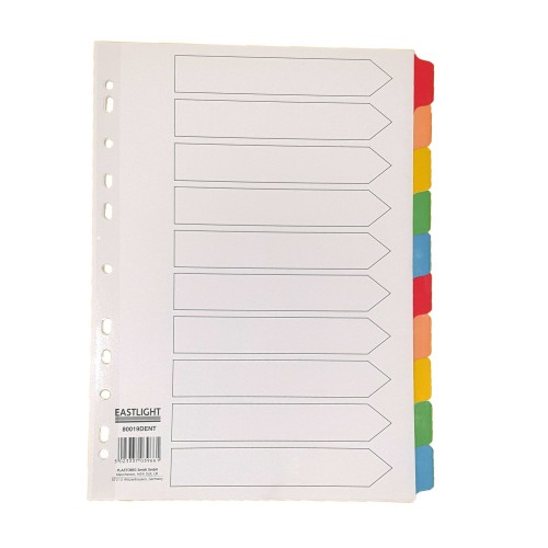 Index White Multicolour Tabs 10 Part