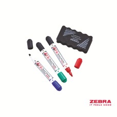 Whiteboard Marker Bullet Double Ended 3 Pack with 1 Eraser