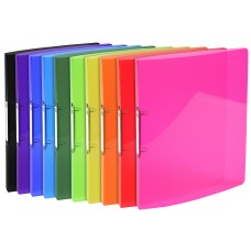 Exacompta Iderama PP Semi Transparent Flexible Ring Binder 2 Ring 15mm A4 Pack of 20 Assorted