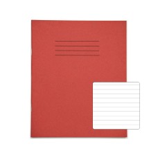 RHINO 8 x 6.5 Exercise Book 48 Page, Red, F8 (Pack of 10)