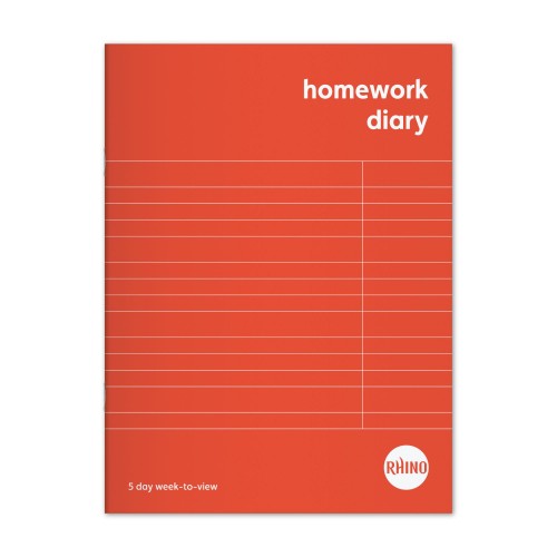 RHINO 8 x 6 Homework Diary 84 Page, 5-Day Week (Pack of 100)