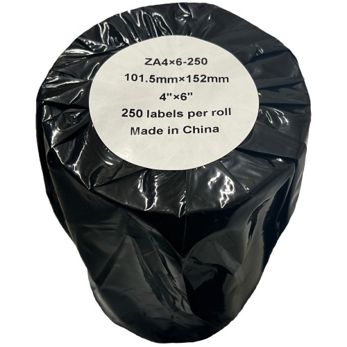 Compatible Zebra White Large Shipping Paper Labels Roll 250 pcs (ZA4X6-250)