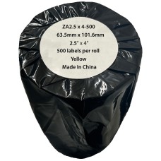 Compatible Zebra Yellow Shipping Paper Labels Roll 500 pcs (ZA2.5X4-500)
