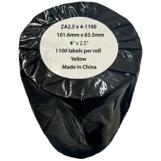 Compatible Zebra Yellow Shipping Paper Labels Roll 1100 pcs (ZA4x2.5-1100)