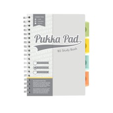 Pukka Pad B5 Study Book with 4 Coloured Dividers 3 Types of Paper Ruling and Revision Cards