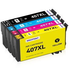 4 Pack - Compatible 407 T07U1/2/3/4 BCMY Ink Multipack of 4 Ink for Epson Printers