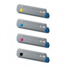 4 Pack - Compatible 44059108/5/6/7 BCMY Toner Multipack for Oki Printers