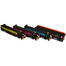 5 Pack - Compatible 203A Multipack CF540A/CF541A/CF542A/CF543A BBCMY Toner + Extra Black for HP Printers