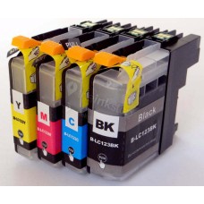 4 Pack - Compatible LC123VALBP BCMY Ink Multipack for Brother Printers