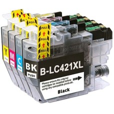 5 Pack - Compatible LC421XLVAL BCMY Ink Multipack + Extra Black for Brother Printers