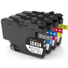 4 Pack - Compatible LC424VAL BCMY Ink Multipack for Brother Printers