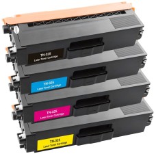 4 Pack - Compatible TN325 BCMY Toner Multipack for Brother Printers