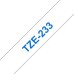 Compatible TZe-233 Blue on White Tape 12mm x 8m for Brother P-Touch Label Printers