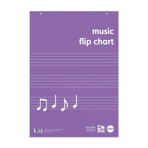 RHINO A1 Educational Music Flipchart Pad 30 Leaf FCM20/B (Pack of 5)