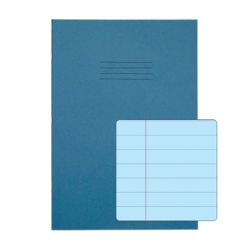RHINO A4 Special Exercise Book 48 Page, Light Blue with Tinted Blue Paper, F12M (Pack of 10)