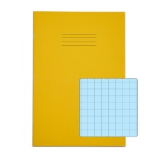 RHINO A4 Special Exercise Book 48 Page, Yellow with Tinted Blue Paper, S10 (Pack of 10)