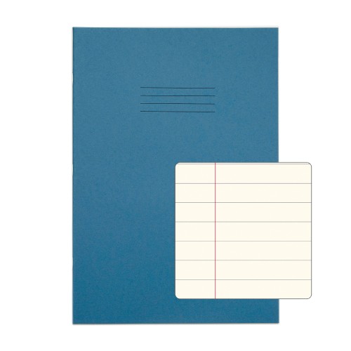 RHINO A4 Special Exercise Book 48 Page, Light Blue with Tinted Cream Paper, F12M (Pack of 10)