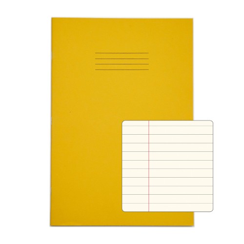 RHINO A4 Special Exercise Book 48 Page, Yellow with Tinted Cream Paper, F8M (Pack of 10)