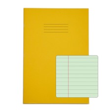 RHINO Special Ex Book A4 48 page, Yellow with Tinted Green Paper, F8M (Pack of 10)