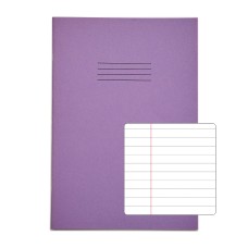 RHINO A4 Exercise Book 96 Page, Purple, F8M (Pack of 10)