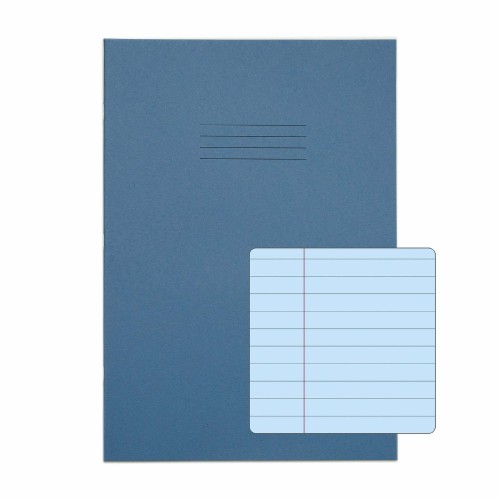 RHINO A4 Special Exercise Book 48 Page, Light Blue with Tinted Blue Paper, F8M (Pack of 10)