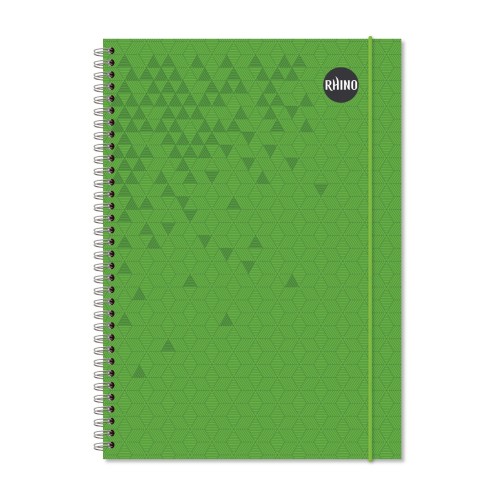 RHINO A4 Polypropylene Notebook with Elastic Band 200 Page, Assorted Colours, F8 (Pack of 6)