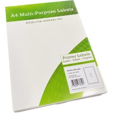A4 Multipurpose Labels 1 Per Sheet 199.6 x 289mm (White) Pk of 100