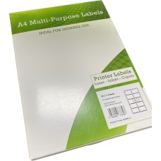 A4 Multipurpose Labels 10 Per Sheet 99.1 x 57mm (White) Pk of 100