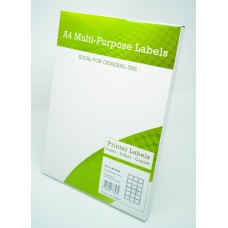 A4 Multipurpose Labels 18 Per Sheet 63.5 x 46.6mm (White) Pk of 100