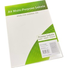 A4 Multipurpose Labels 65 Per Sheet 38.1 x 21.2mm (White) Pk of 100