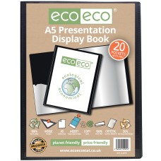 A5 50% Recycled 20 Pocket Presentation Display Book - Single