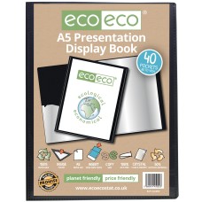 A5 50% Recycled 40 Pocket Presentation Display Book - Single